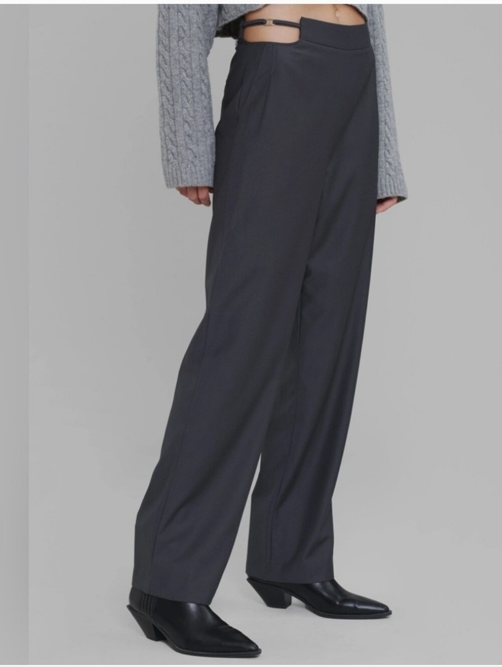 The Frankie Shop Nwt Louise Cut Out Charcoal Trouser Size Medium